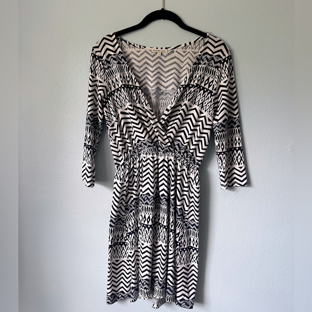 3/4 Sleeve Patterned Dress